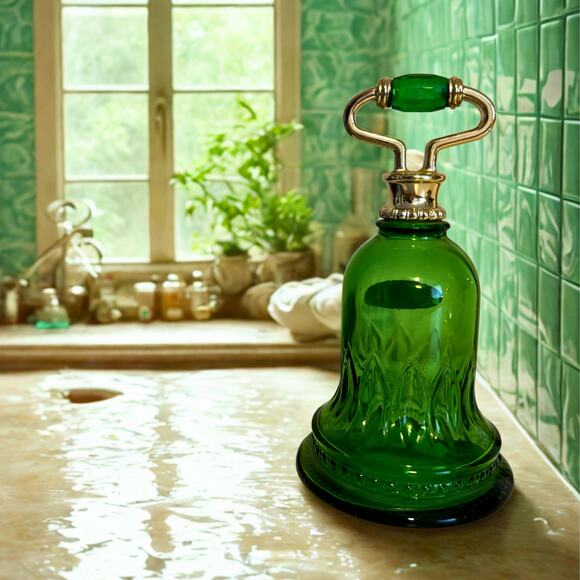 Vintage 1976 Avon Green Glass Bell Bottle – Holiday Décor & Collectible - Picture 9 of 9